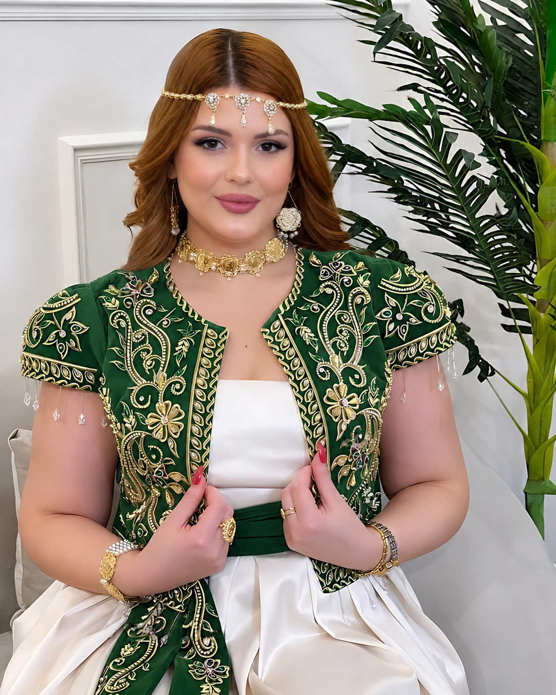 Gallila Modern Emerald & Ivory – Algerian Elegance Reimagined ✨