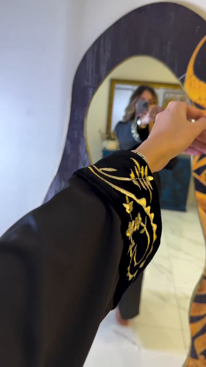 🌹 Black Kaftan Timeless Elegance – Refinement & Modernity 🌹