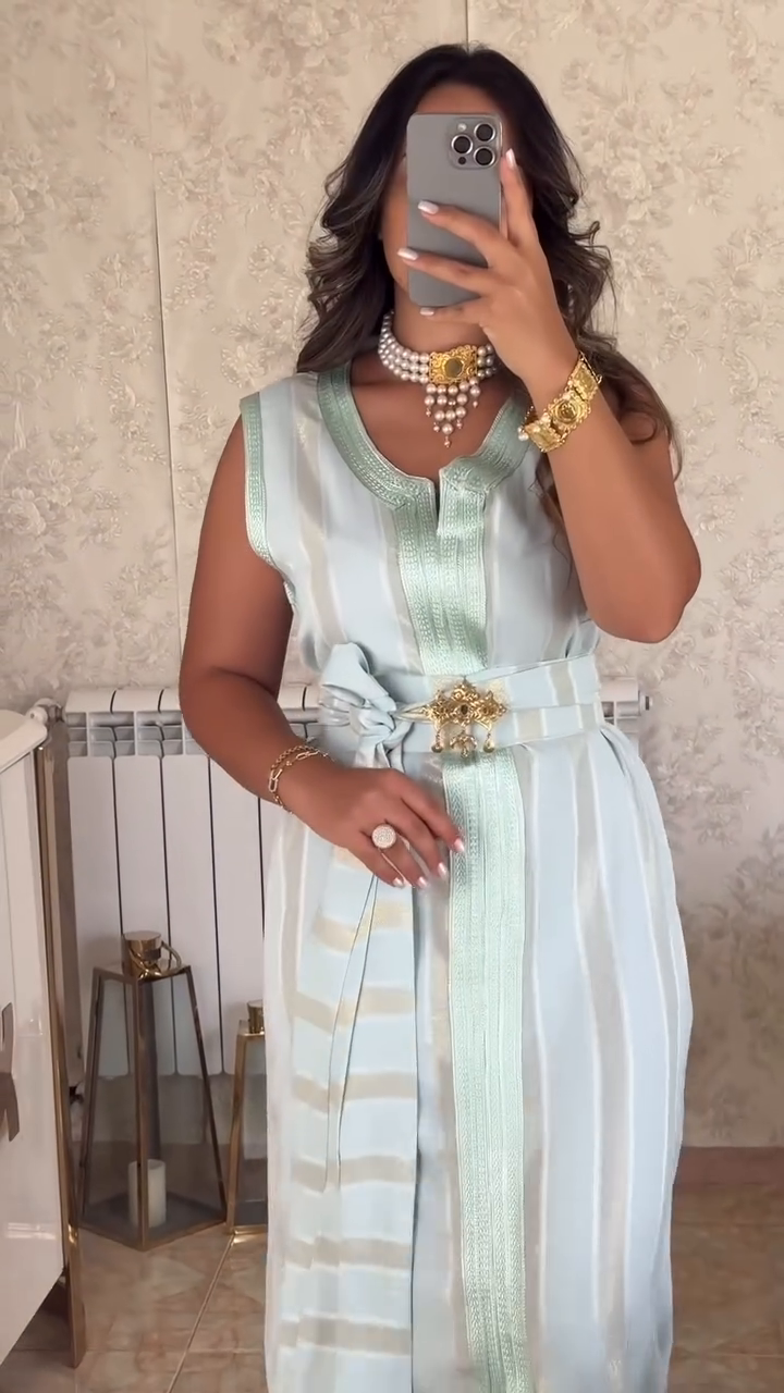 ✨ Celestial Blue Nedjma Kaftan – Elegance and modernity revisited ✨