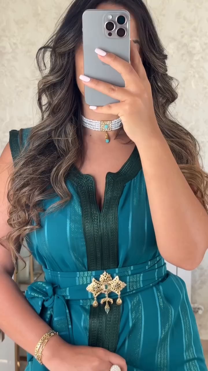 ✨ Nedjma Green Caftan in Premium Crepe – Timeless elegance & absolute comfort ✨
