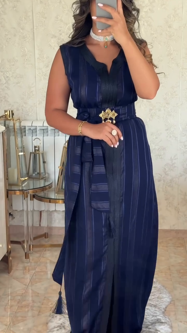 💙 Nedjma Midnight Blue Caftan – Night, Nobility, Radiance