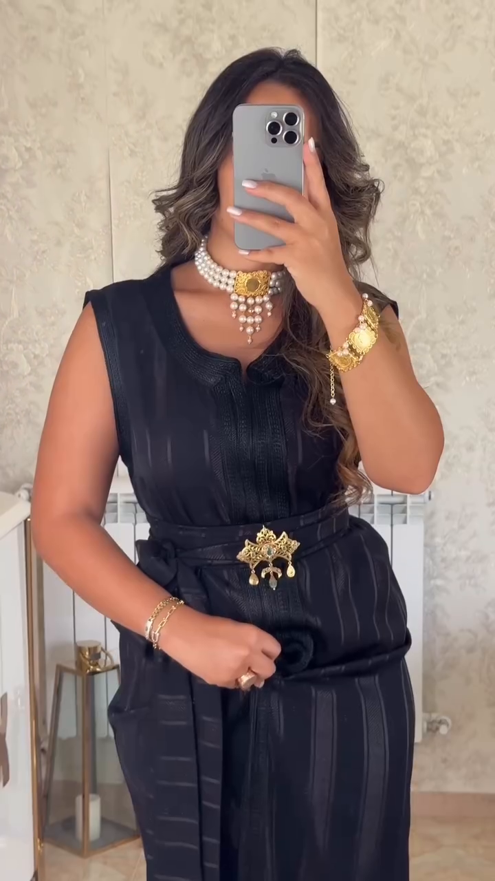 🖤 Caftan Nedjma – Infinite Black Elegance 🖤