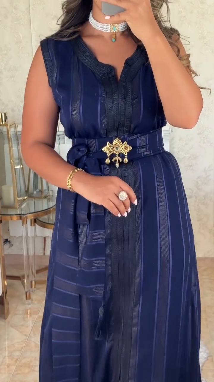 💙 Nedjma Midnight Blue Caftan – Night, Nobility, Radiance