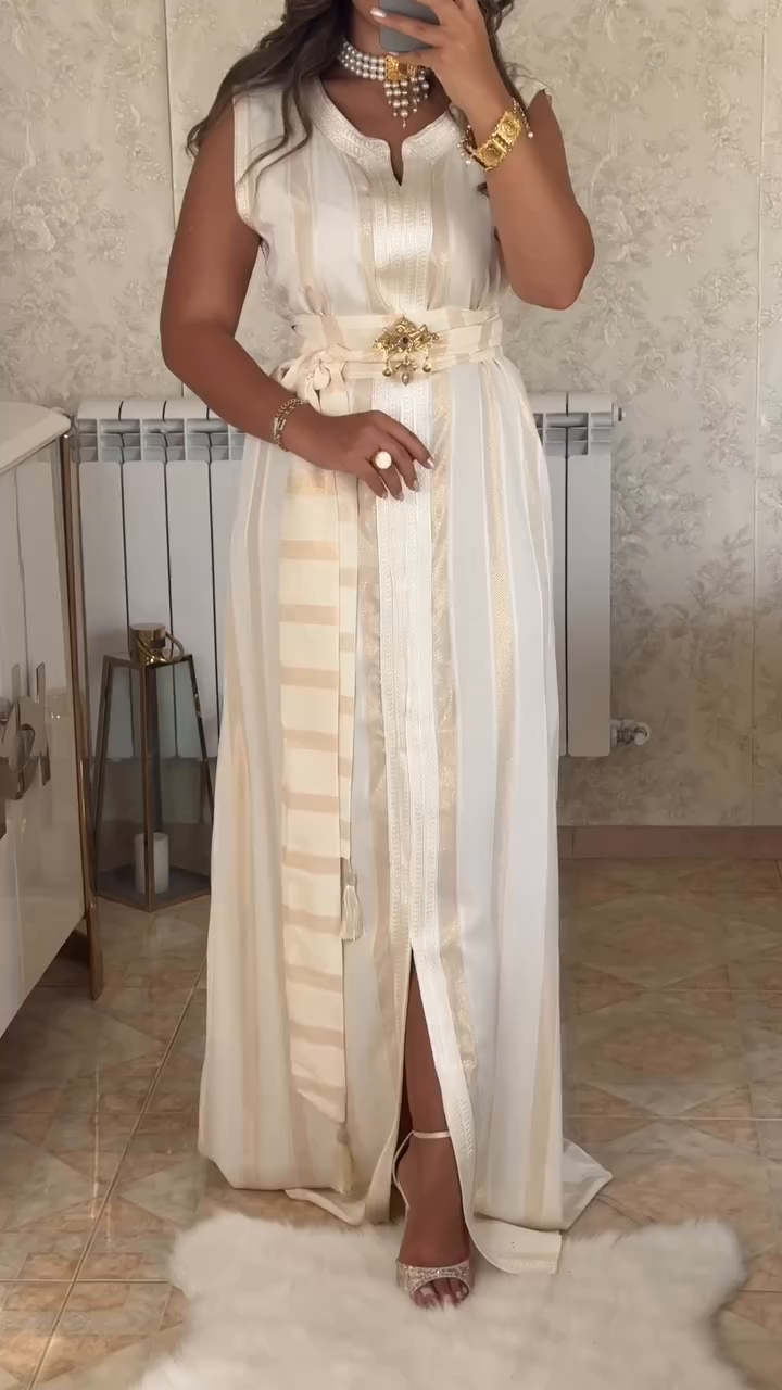 ✨ Golden Sand Kaftan Nedjma – Timeless Harmony and Refinement ✨