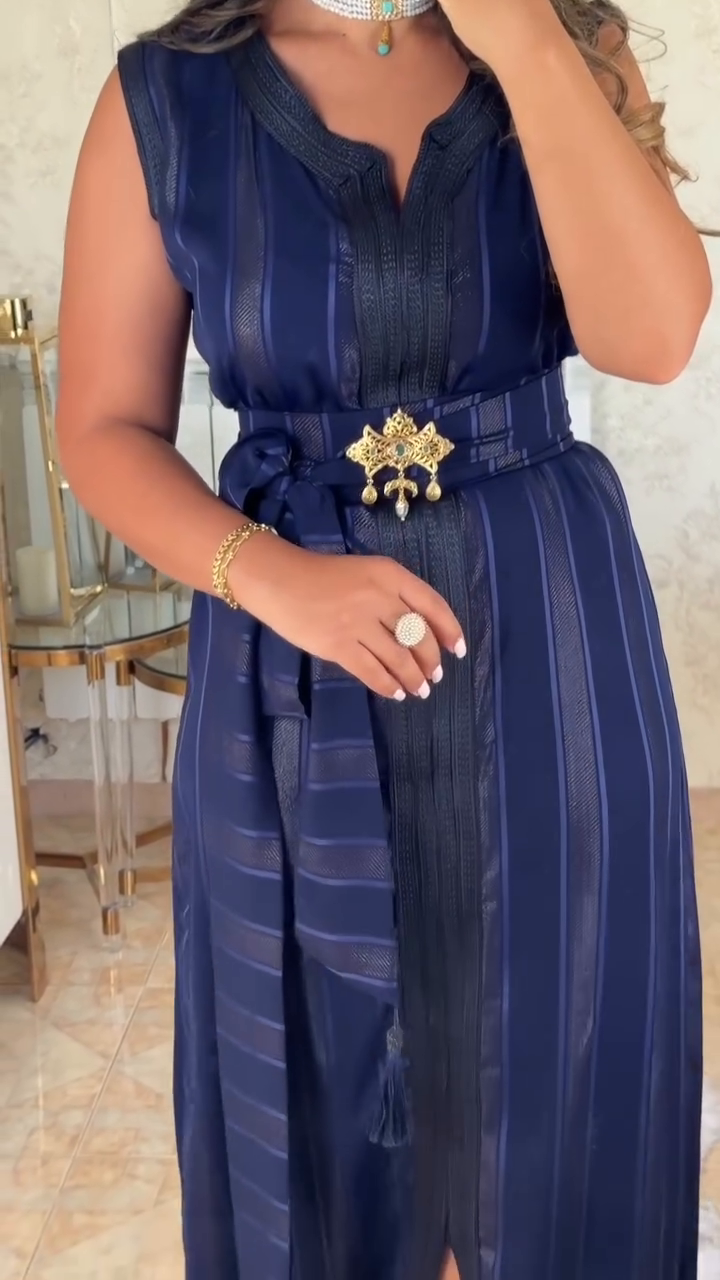 💙 Nedjma Midnight Blue Caftan – Night, Nobility, Radiance