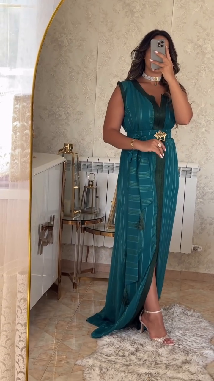 ✨ Nedjma Green Caftan in Premium Crepe – Timeless elegance & absolute comfort ✨