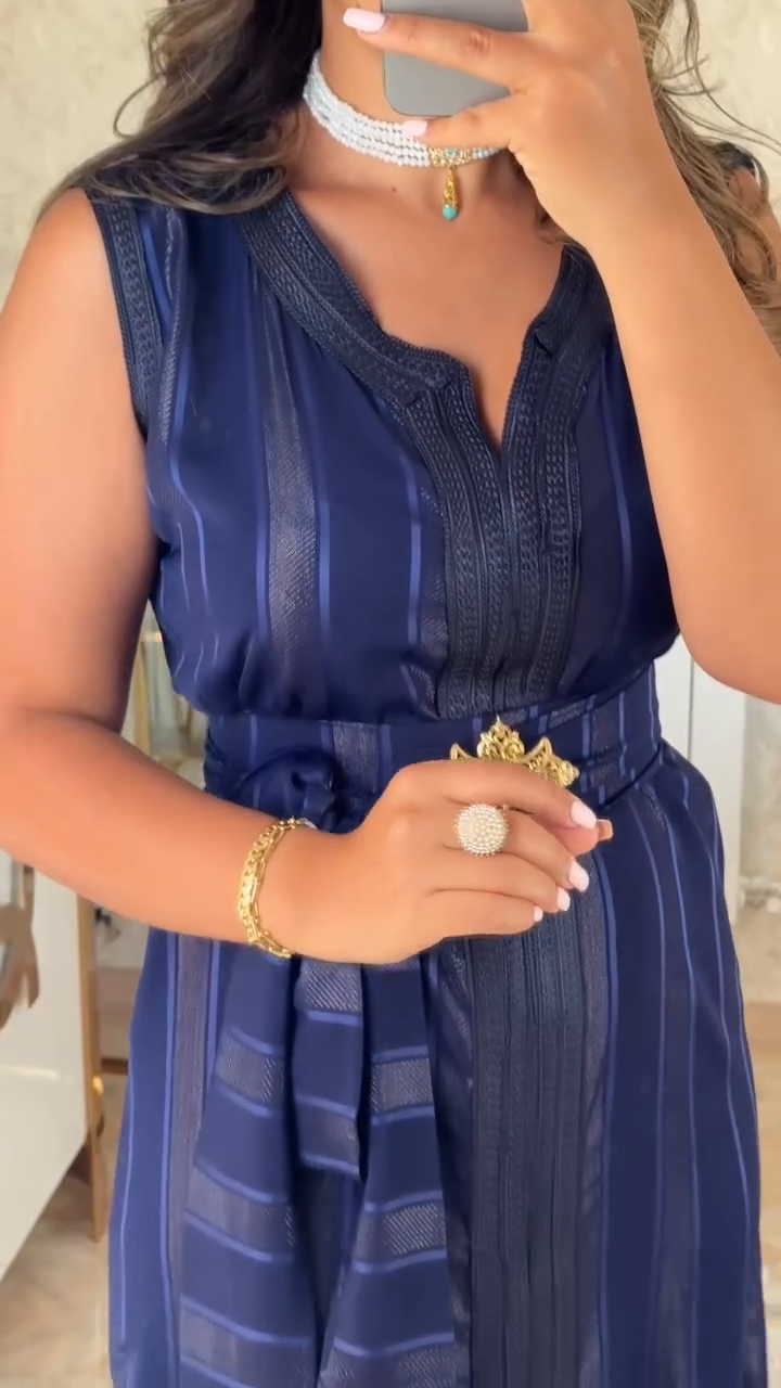 💙 Nedjma Midnight Blue Caftan – Night, Nobility, Radiance