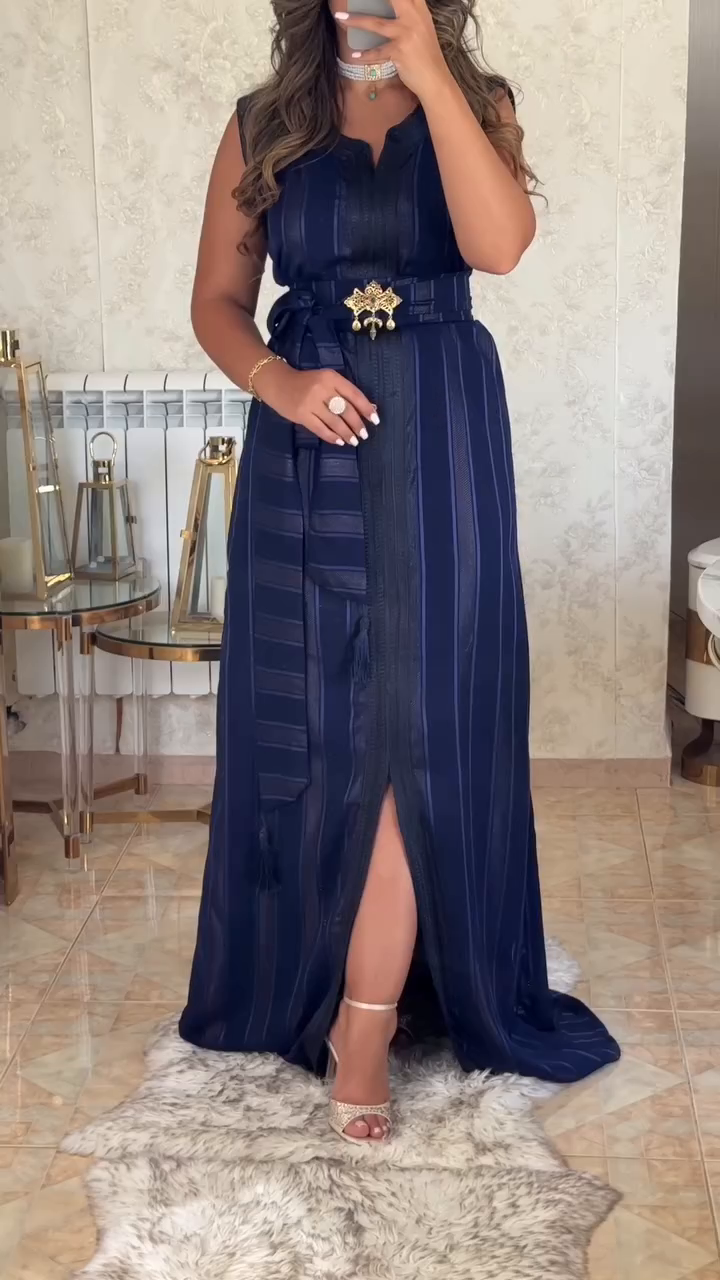 💙 Nedjma Midnight Blue Caftan – Night, Nobility, Radiance