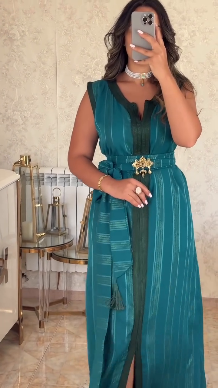 ✨ Nedjma Green Caftan in Premium Crepe – Timeless elegance & absolute comfort ✨