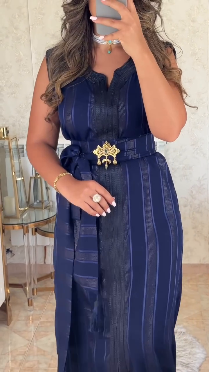 💙 Nedjma Midnight Blue Caftan – Night, Nobility, Radiance