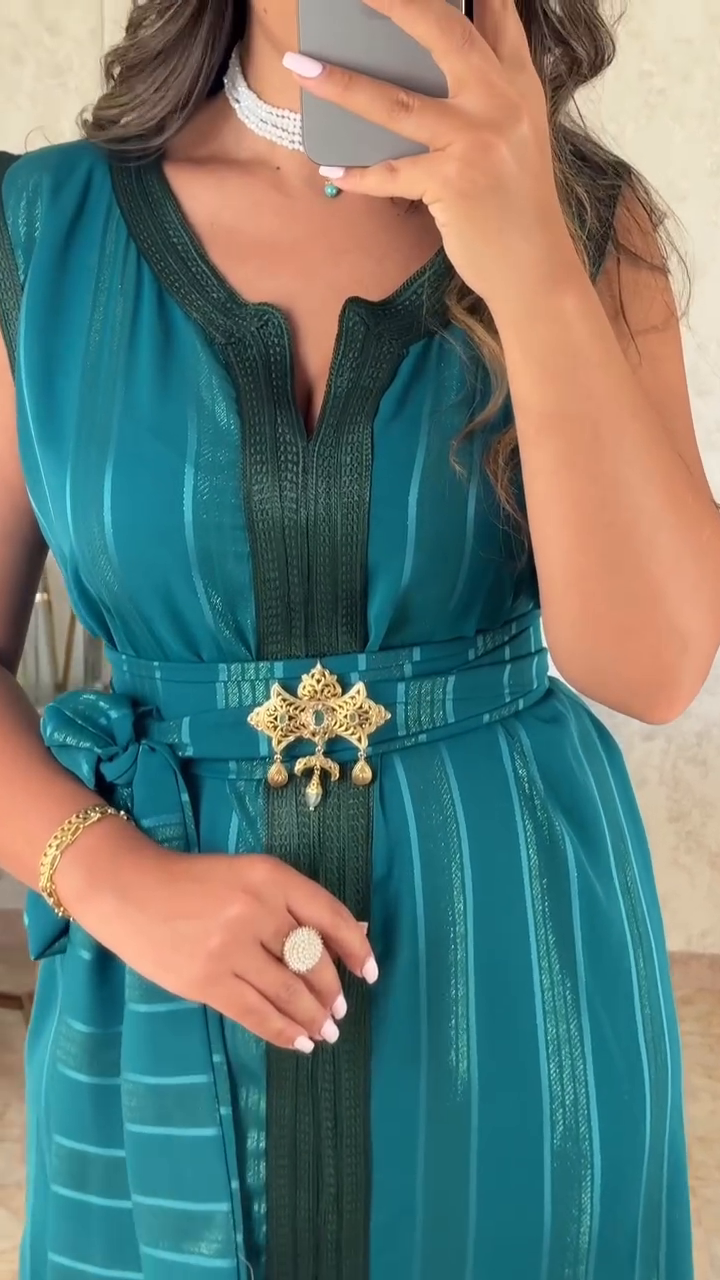 ✨ Nedjma Green Caftan in Premium Crepe – Timeless elegance & absolute comfort ✨