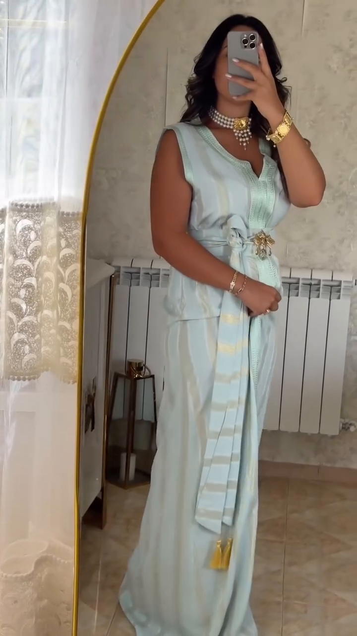 ✨ Celestial Blue Nedjma Kaftan – Elegance and modernity revisited ✨