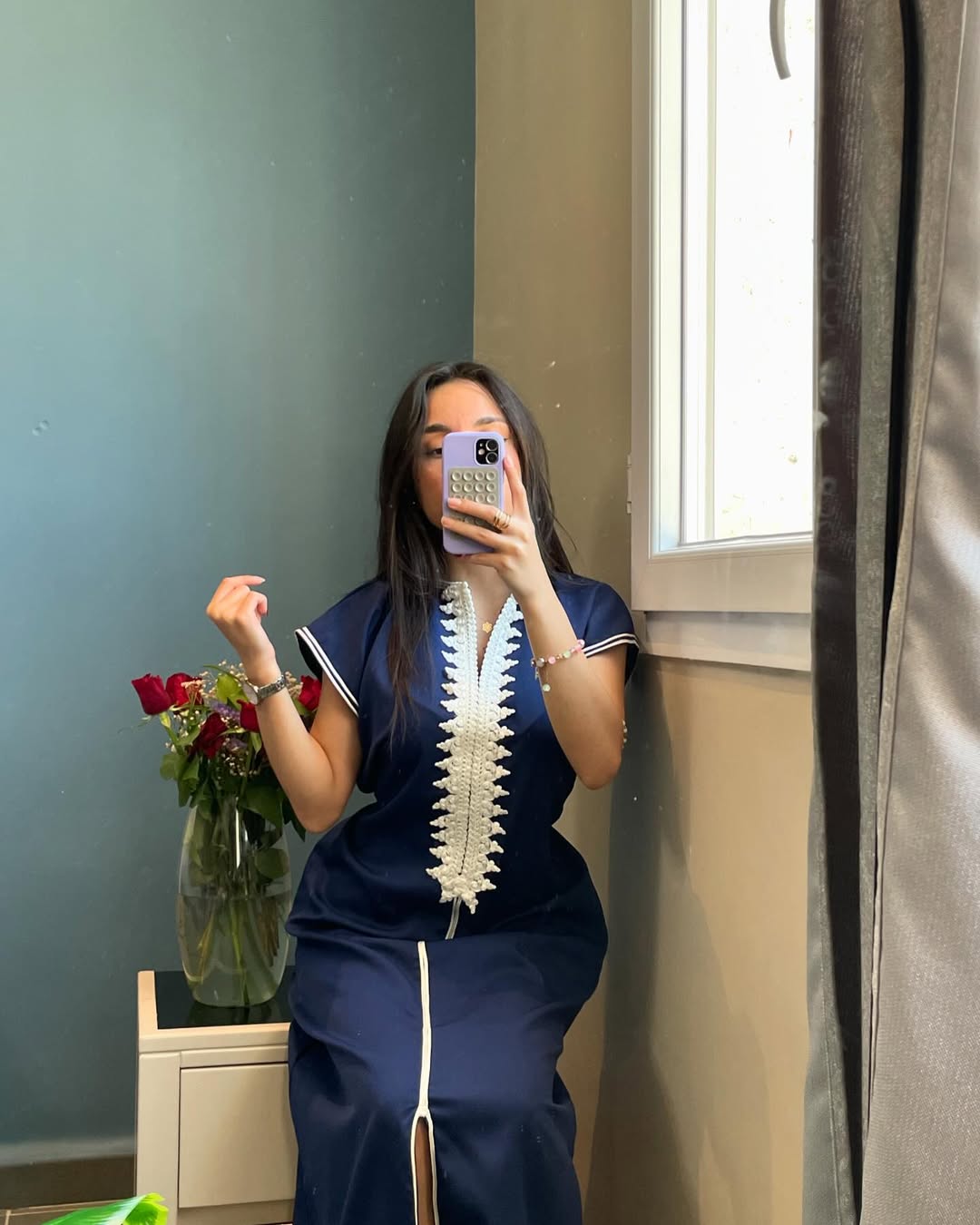 ✨ Elegance in Midnight Blue – Princess El Kahina Haute Couture Caftan