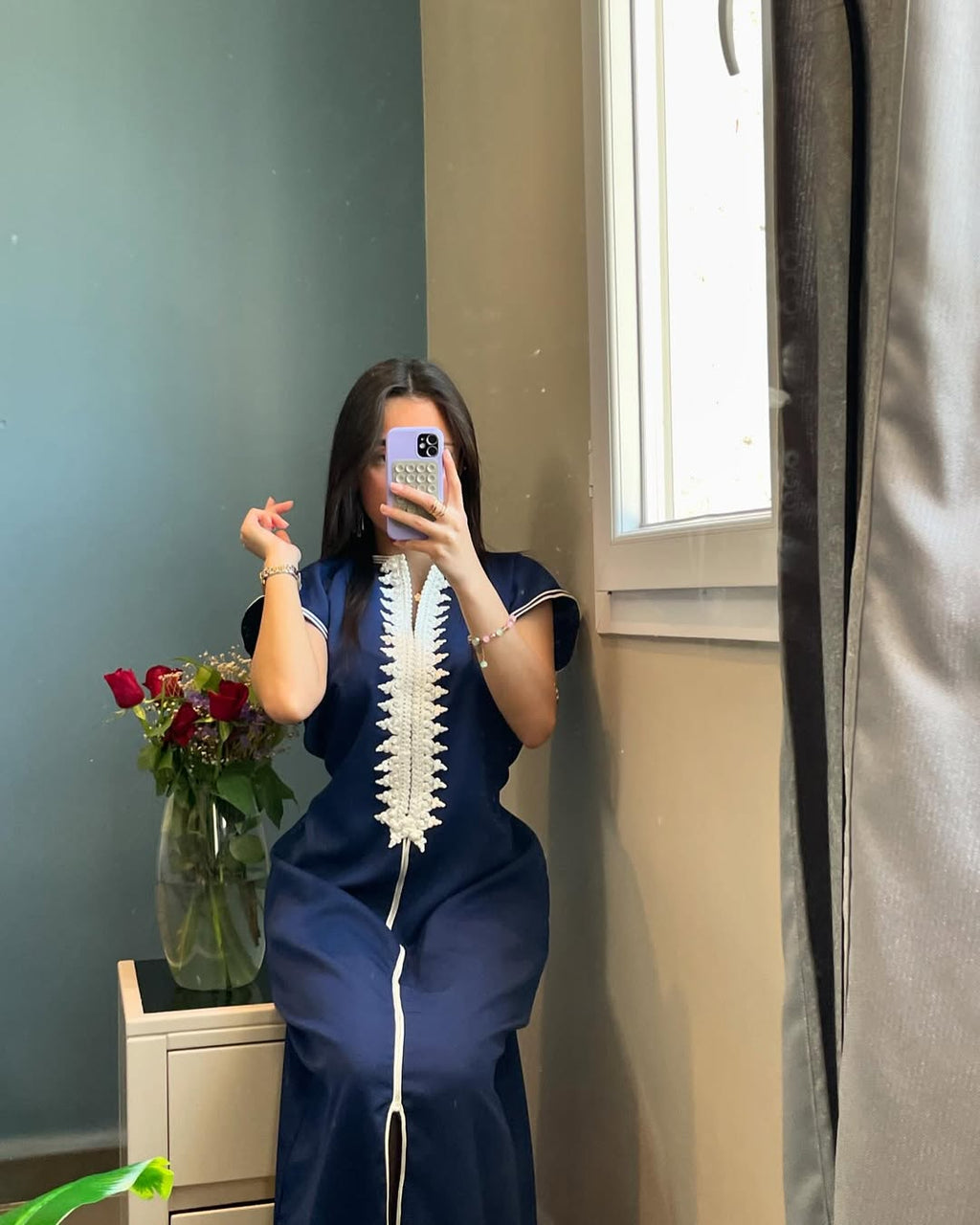 ✨ Elegance in Midnight Blue – Princess El Kahina Haute Couture Caftan