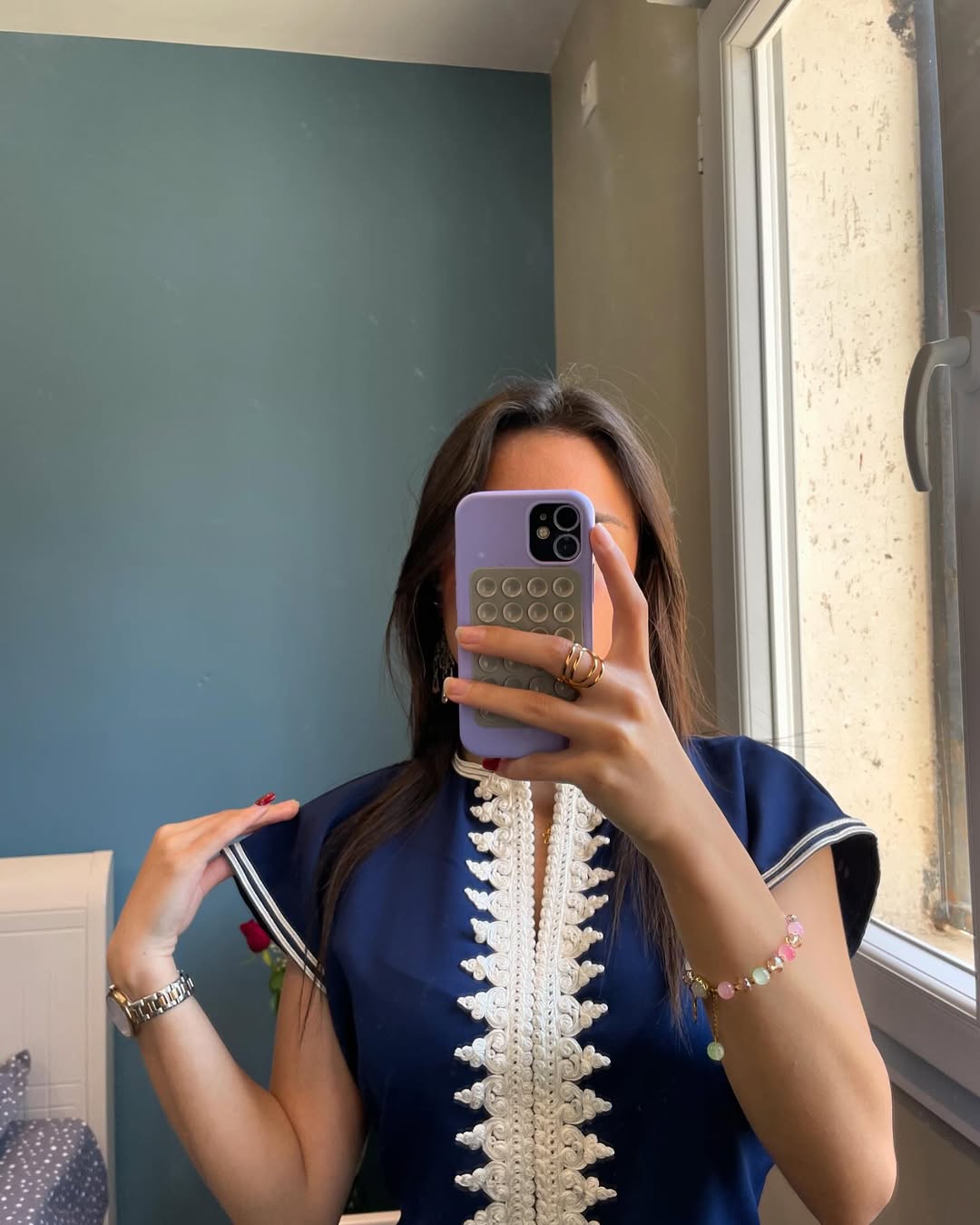 ✨ Elegance in Midnight Blue – Princess El Kahina Haute Couture Caftan
